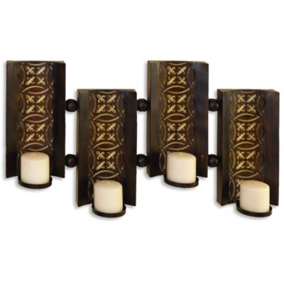Metal 4-Pillar Candle Wall Sconce - Bed Bath & Beyond